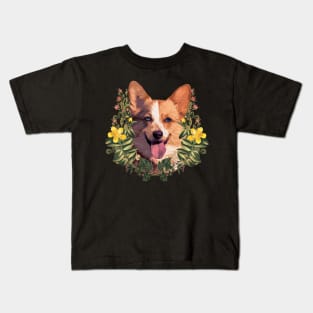 Corgi And Plants Kids T-Shirt